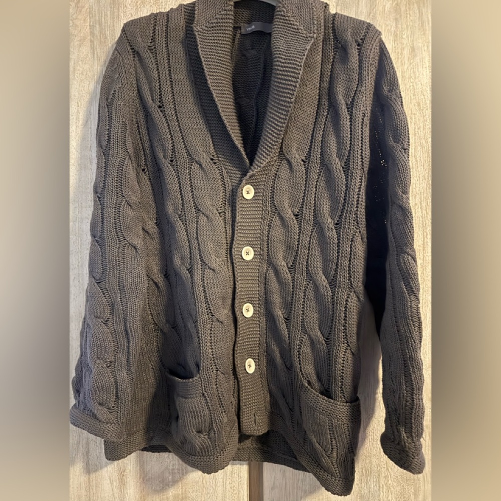 Vince Cable Knit Cotton Fisherman’s Style Cardigan Sweater Size: Small